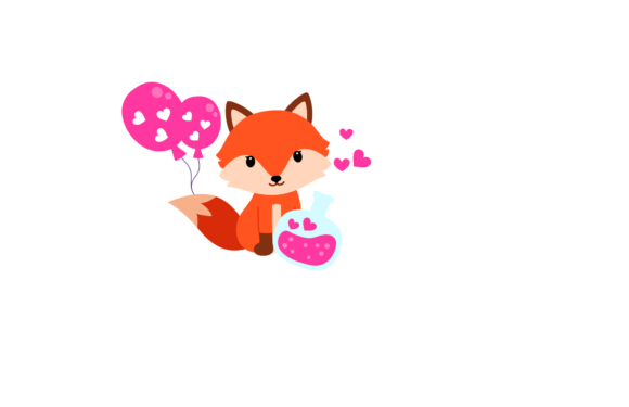 Baby Fox Cute Valentine Love Potion Graphics