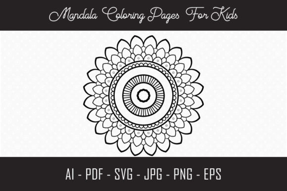 Cute Mandala Coloring Pages for Kids Graphics