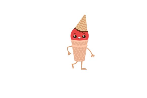 Kawaii Ice Cone Icon: Graphics for Freebies