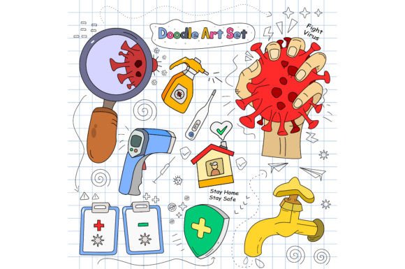Medical and Disease Element Doodles Graphics Freebies