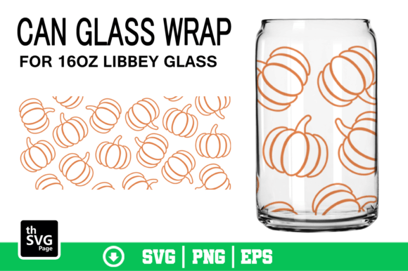 Pumpkins Can Glass Wrap SVG PNG for Crafts and Graphics