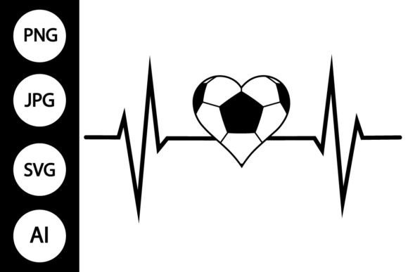 Soccer Ball Heart SVG for Graphics and Crafts