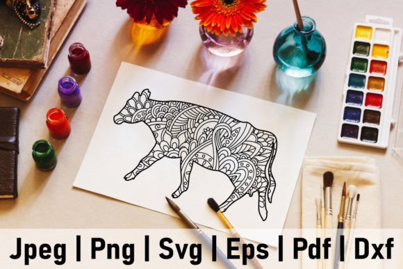 Zentangle Vector Cow: Graphics and Freebies for Creative Design