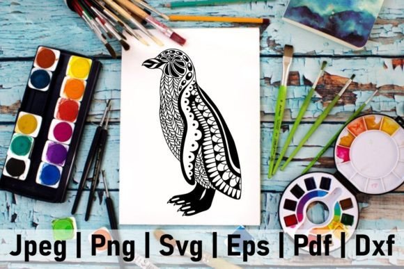 Zentangle Vector Penguin