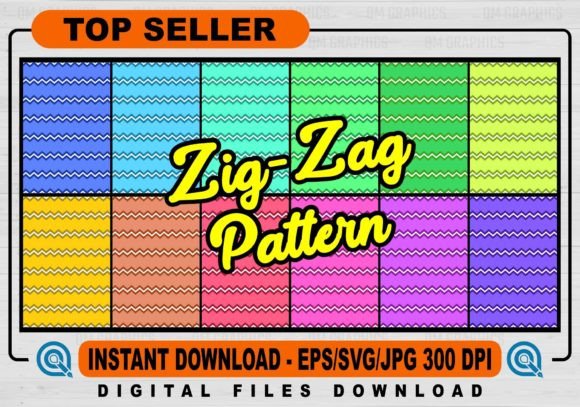 ZIGZAG Multicolor Pattern Seamless Tile Graphics